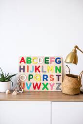 Wooden Alphabet Puzzle, Montessori Toy, Developmental Toys, Learning Toys For Toddlers, Toddler Educational Gifts Kids