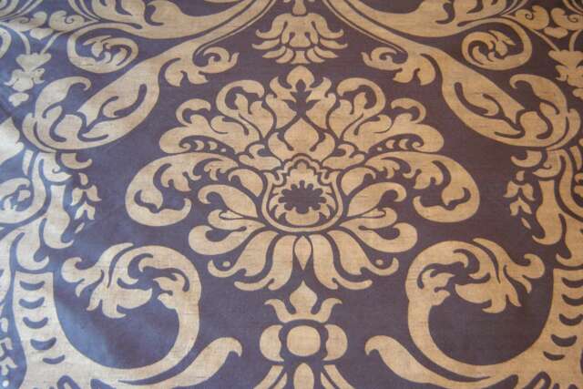 Black & Gold Silk Taffeta Print Pillow Cover - image 1