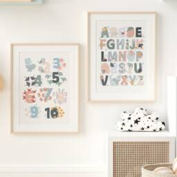 Sea Animals Alphabet Print, Numbers Under The Ocean Prints, Nursery Whale Print - thumbnail 3