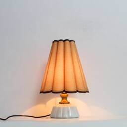 Handmade Khaki Fabric Lamp With Ceramic Base For Home Decor-57# - thumbnail 4