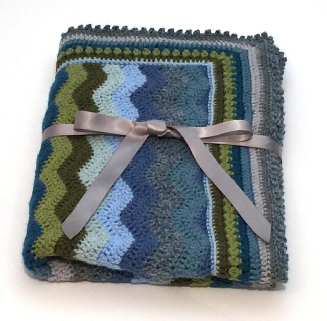 Wavy Baby Blanket - Pond Ripple Garden Collection - image 1