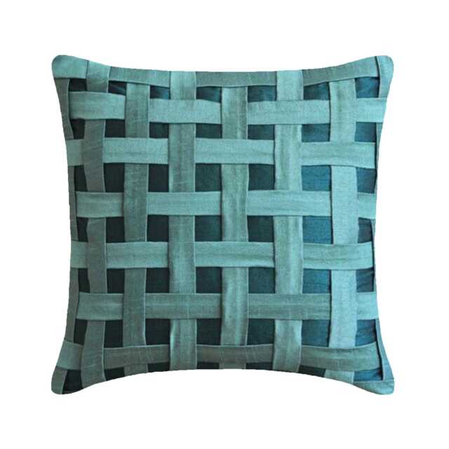 "Designer Teal Blue Pillow Case 16""x16" - image 1