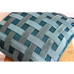 "Designer Teal Blue Pillow Case 16""x16" - thumbnail 3