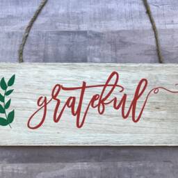 Fall Wood Door Sign, Welcome Thankful Decor, Hanger, Autumn Farmhouse Wall Thanksgiving Sign - thumbnail 2
