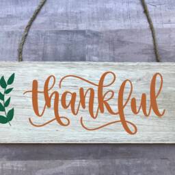 Fall Wood Door Sign, Welcome Thankful Decor, Hanger, Autumn Farmhouse Wall Thanksgiving Sign - thumbnail 3