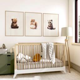 Woodland Nursery Prints, Decor, Wall Art, Set Of 3 Animals - thumbnail 3