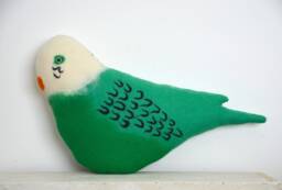 Green Budgie Cushion