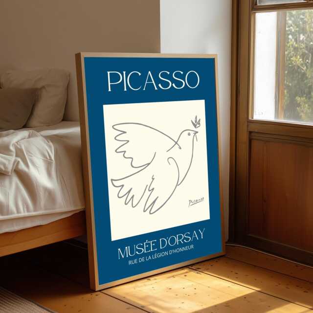 Picasso Dove Of Peace Print Minimalist Line Art - A4/A3/A2/A1 - image 1