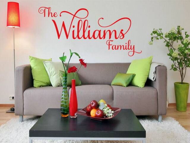 Personalised Surname Family Wall Art Sticker, Vinyl Decal, Modern Quote Transfer - image 1