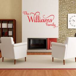 Personalised Surname Family Wall Art Sticker, Vinyl Decal, Modern Quote Transfer - thumbnail 2