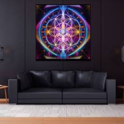 New Earth Mandala Tapestry Sacred Geometry Wall Hanging - thumbnail 2