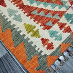 Kilim Rug Classic, Handmade Artisan Afghan Turkish Scandinavian Navajo Bohemian Wool Flatweave Multicolour 118x79 cm - thumbnail 3