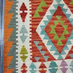 Kilim Rug Classic, Handmade Artisan Afghan Turkish Scandinavian Navajo Bohemian Wool Flatweave Multicolour 118x79 cm - thumbnail 2