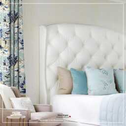 Ming 2 Colors Stone Rain Chinoiserie Garden Toile Pavilion Gray Blue Cotton Curtain, Valance Pleated, Lined Drapery Offered As Upgrades - thumbnail 3