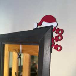 Festive Santa Hat Door Corner Topper Christmas Entryway Decor, Holiday Hanger, Seasonal Ornament - thumbnail 3