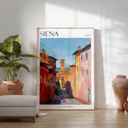 Siena Italy Travel Poster Tuscan Medieval Art Print - thumbnail 2