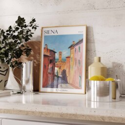 Siena Italy Travel Poster Tuscan Medieval Art Print - thumbnail 3