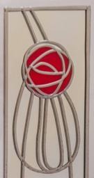 Mackintosh Style Stained Glass Effect Mirror Handmade Gift Rose 4 10x40cm - thumbnail 3