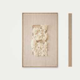 Large Framed Woven Wall Art Cream Beige - Japandi Wabi Sabi Aesthetic Textile Modern Minimalist Abstract Bedroom Living Room Decor Velua - thumbnail 4