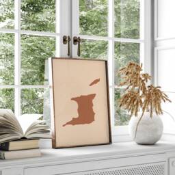 Trinidad & Tobago Map Boho Wall Art Print Mid Century Travel Poster - thumbnail 3