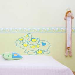 Kids Wall Decal Ugly Duckling, Hand Drawn Wall Sticker, Vinyl Duckling Children's Room Sticker - thumbnail 1