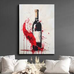 Vintage Red Wine Glass Beverage Watercolor Drink Painting Framed Poster Print & Canvas Wall Decor Art Bedroom Home Interior Gift