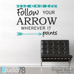Follow Your Arrow Vinyl Wall Decal - Aztec Decor - 23x18 - thumbnail 1