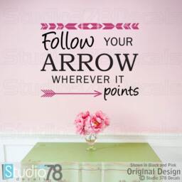 Follow Your Arrow Vinyl Wall Decal - Aztec Decor - 23x18 - thumbnail 2
