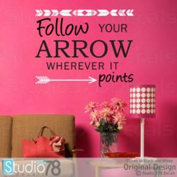Follow Your Arrow Vinyl Wall Decal - Aztec Decor - 23x18 - thumbnail 3