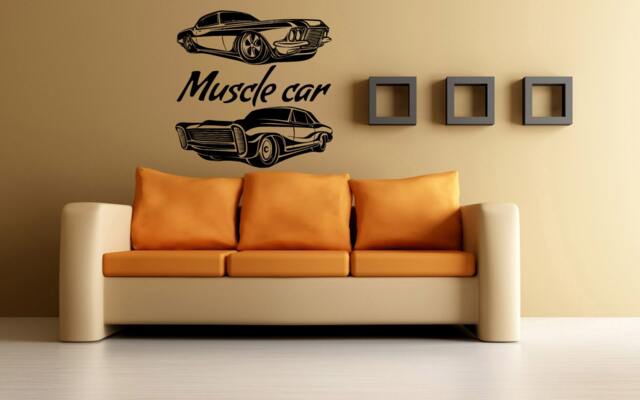 American Muscle Old Antique Racing Sport Cars Wall Window Sticker Decal Vinyl Silhouette Decor L1890 - image 1