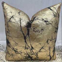 Handcrafted Luxury Gold Black Marble Scatter Cushion - Elegant Sofa Bed Decor Style 119B