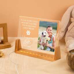 Personalized Pet Memorial Led Night Light, Custom Photo Lover Dog Keepsake Sign, Loss Light Up Of Cat - thumbnail 4