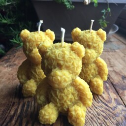Rose Teddy Bear Beeswax Candle - thumbnail 2