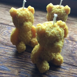 Rose Teddy Bear Beeswax Candle - thumbnail 3