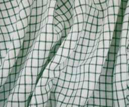 Green Grid Irish Linen Cafe Curtain Vintage Windowpane Tier - thumbnail 1