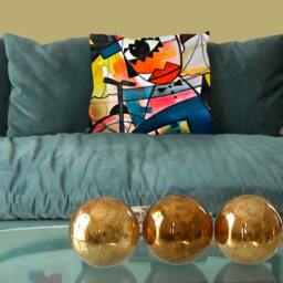 Circus Pillow Cover, Decorative Throw Pillow, Art, Nursery Abstract Colorful Pillows, Art - thumbnail 2