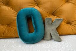 Initial Pillow Letter Cushion Velvet Decorative Monogram