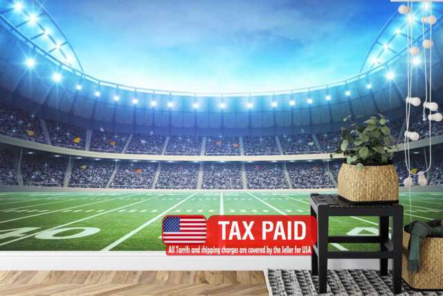 American Football Stadium Wallpaper Mural, Peel & Stick Wall Decal - image 1