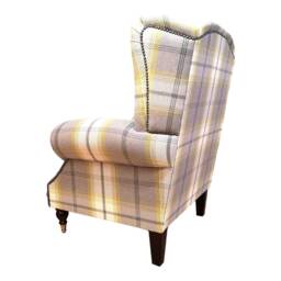 Wing Back Cottage Fireside Chair Balmoral Citrus/Grey - thumbnail 2