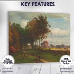 Pastoral Countryside Woodland Meadow Landscape Painting Canvas Wall Art Print Decor Picture Ready To Hang - thumbnail 1