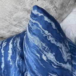 Luxurious Silver Cushion Cover With Marble Design - Euro Sham Throw Pillow All Sizes - thumbnail 3