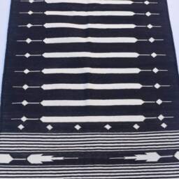2X5 Cotton Black & White Hand Woven Rug - 60 X 150 cm - thumbnail 3