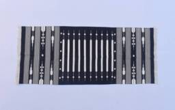 2X5 Cotton Black & White Hand Woven Rug - 60 X 150 cm - thumbnail 1