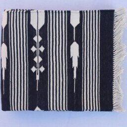 2X5 Cotton Black & White Hand Woven Rug - 60 X 150 cm - thumbnail 4