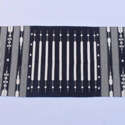 2X5 Cotton Black & White Hand Woven Rug - 60 X 150 cm - thumbnail 2