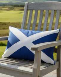 Scotland Flag Throw Pillow Cover in Sunbrella?? Outdoor Fabric, Scottish Cushions - thumbnail 2