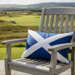 Scotland Flag Throw Pillow Cover in Sunbrella?? Outdoor Fabric, Scottish Cushions - thumbnail 4
