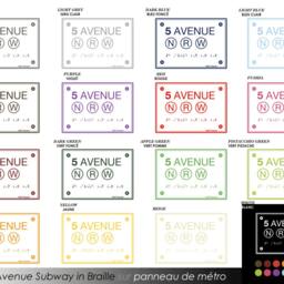 5Th Avenue Subway Sign Wall Decal Nyc Braille Art - thumbnail 4