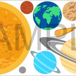 Solar System Planets Space Wall Stickers Pack Decal Art Boys Bedroom Sun Pluto Venus Mars Moon Uranus Neptune Saturn Mercury Earth - thumbnail 2