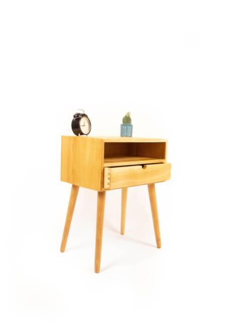 Solid Cherry Nightstand/Bedside Table - One Drawer & Shelf Available in Other Woods Mid Century Modern - image 1